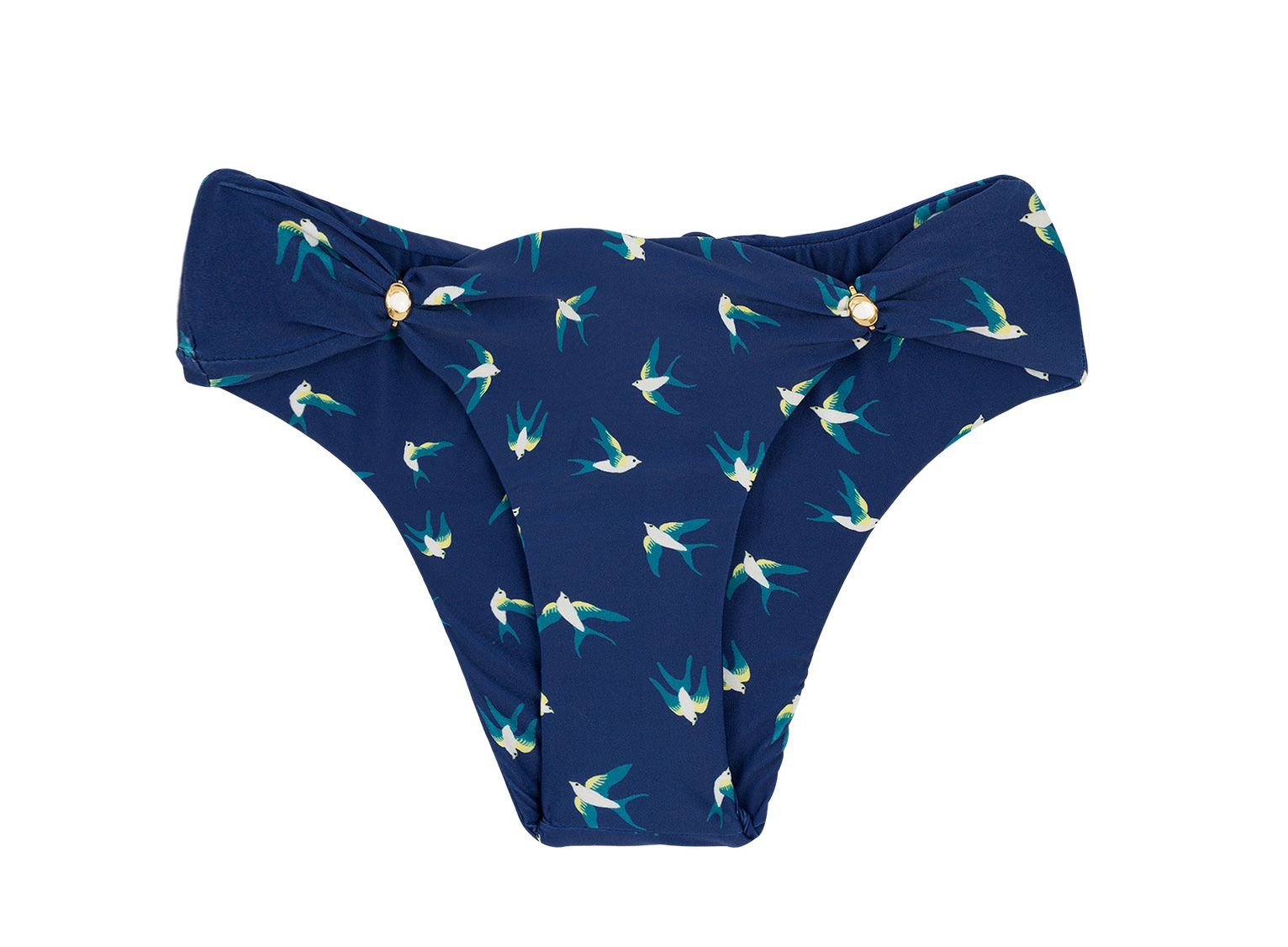 Navy Blue Bikini Bottom With Birds Motive Bottom Seabird Cortinao