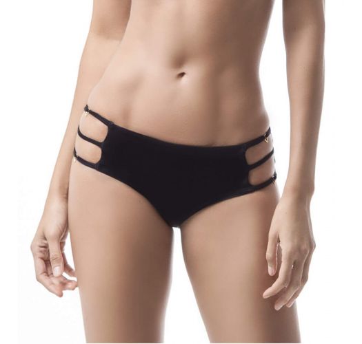 Black Scrunch Bikini Bottom With Side Straps Bottom Mar De Condor