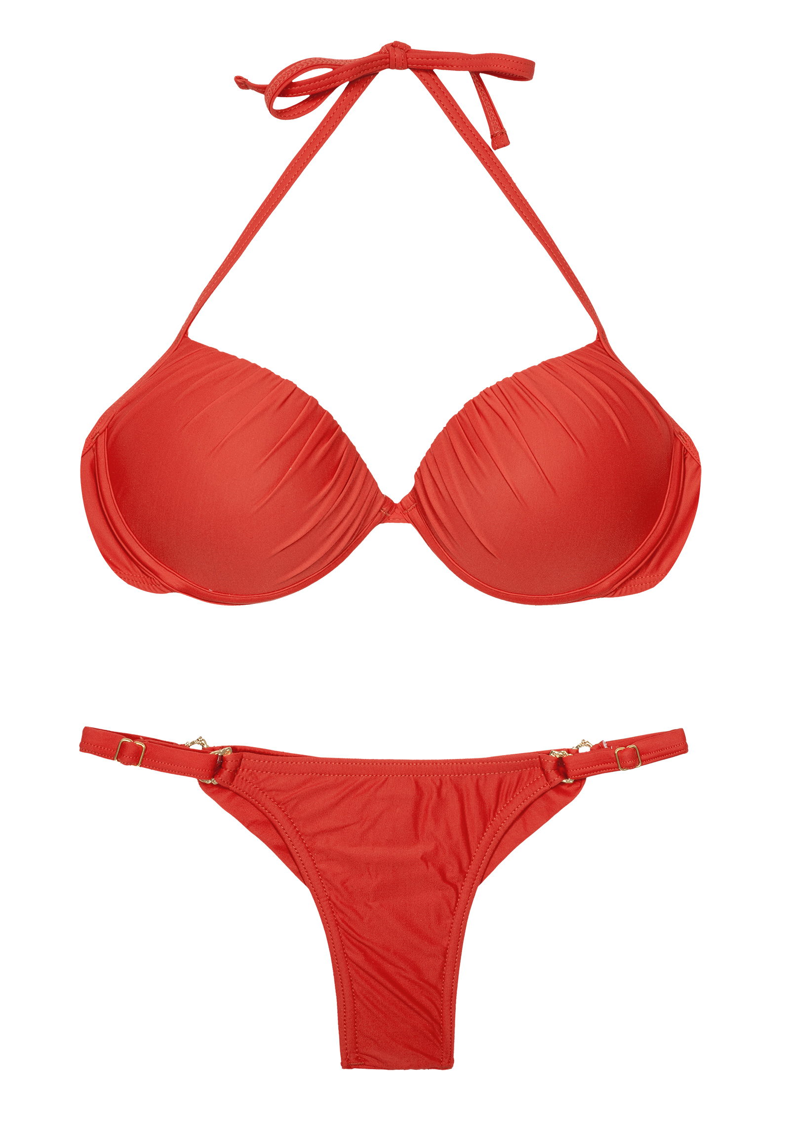 Lua Morena Bikini String Rouge Réglable Haut à Armatures Mini Rosso