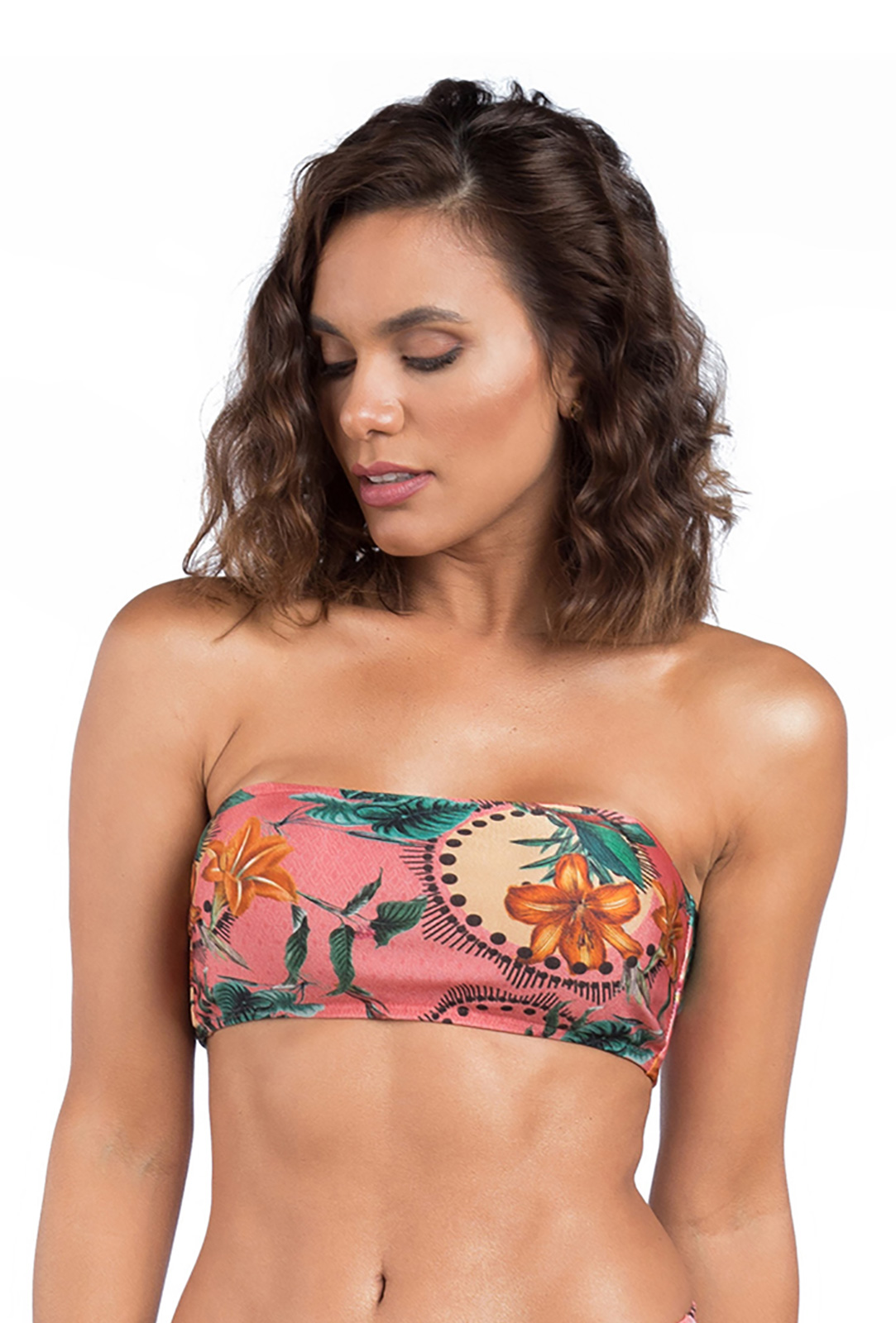 Bikini Tops Top Faixa Floral Rosa Brand La Playa