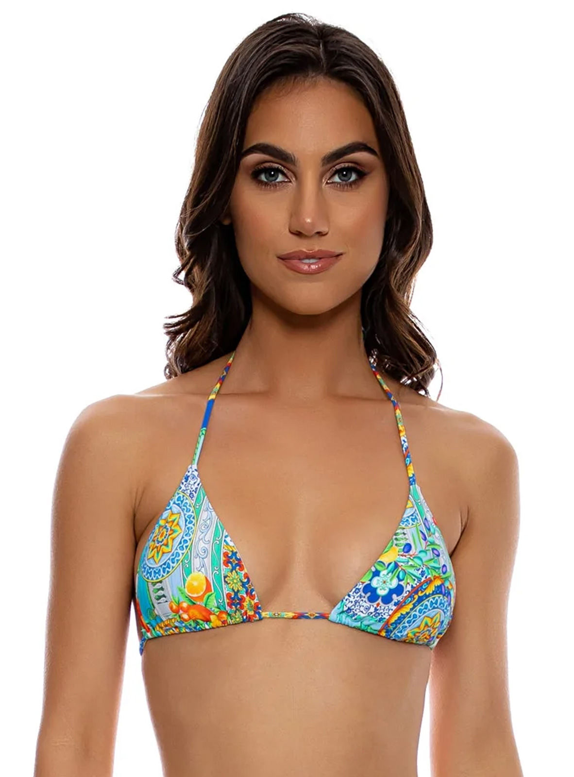 Bikini Tops Top Wavy Ruched Amalfi Brand Luli Fama