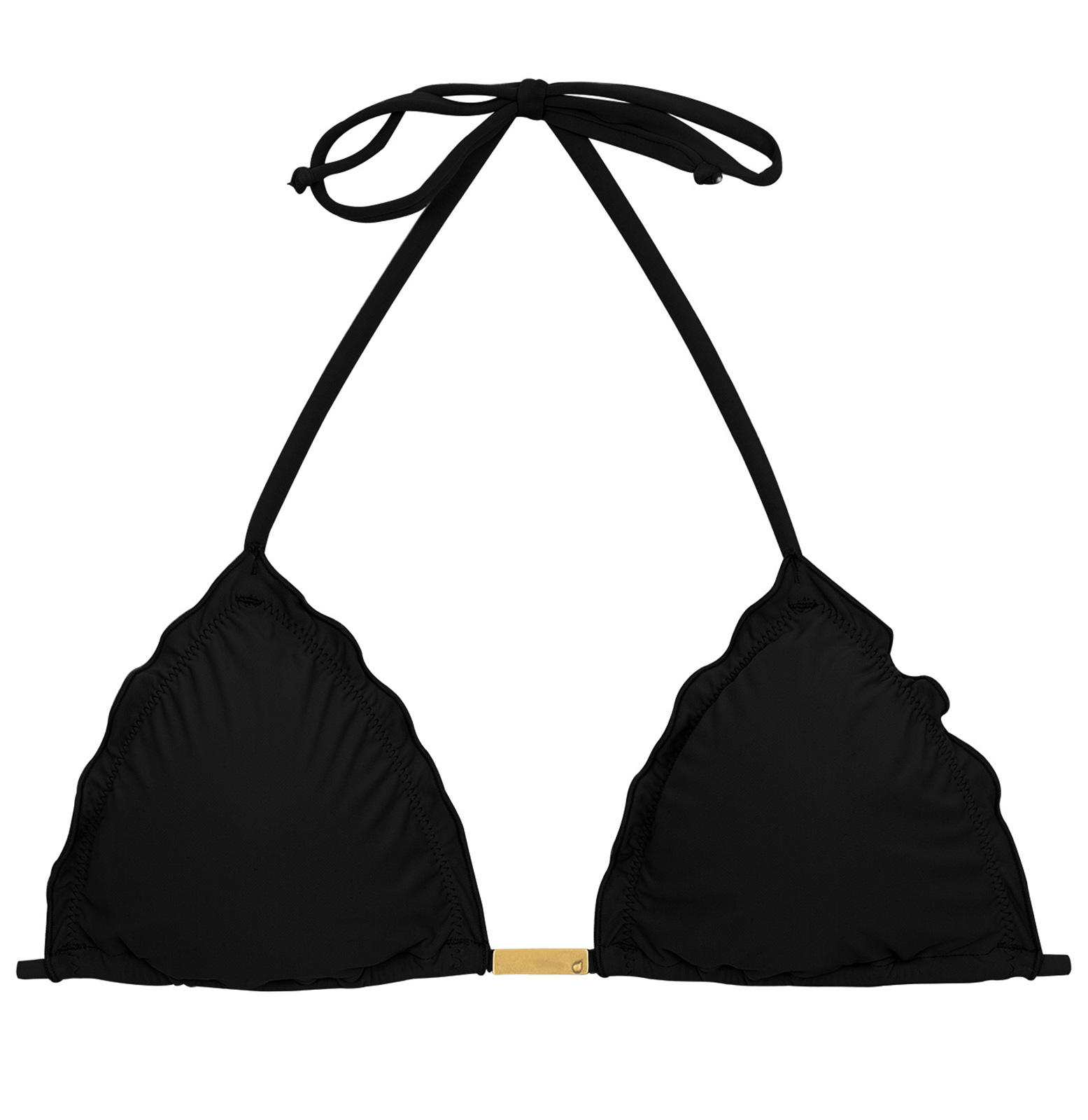 Bikini Tops Black Triangle Top With Wavy Edges Top Ambra Preto Eva