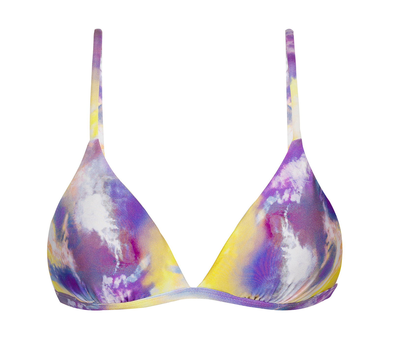 Parte Superior De Bikini Triangular Con Efecto Teñido En Violeta Y