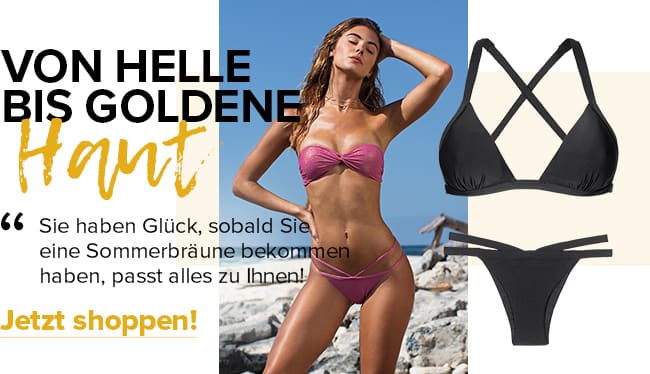 What bikini colorbest suits light to golden skin?