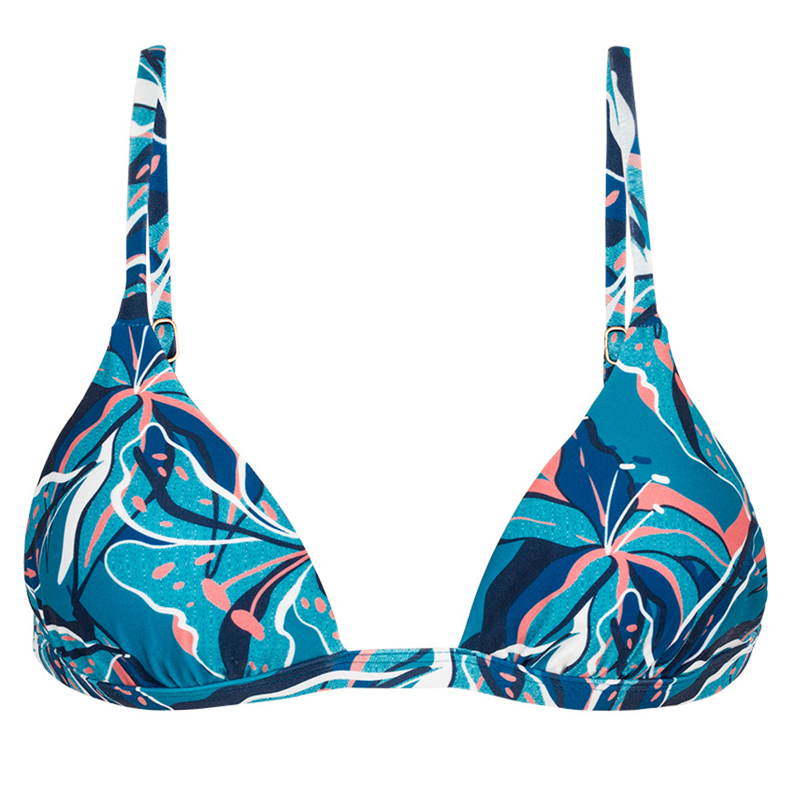 Blue And Pink Printed Triangle Top With Straight Straps - Top Lilly Tri ...
