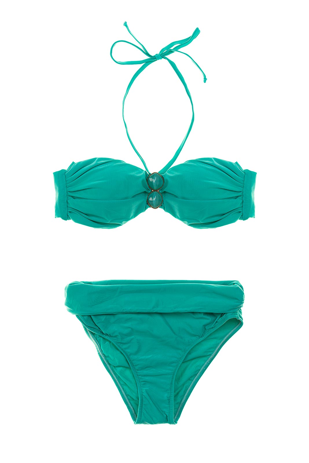 Lenny Niemeyer Bandeau Bikini - Aurora Bandeau Ruched Bikini Celeste