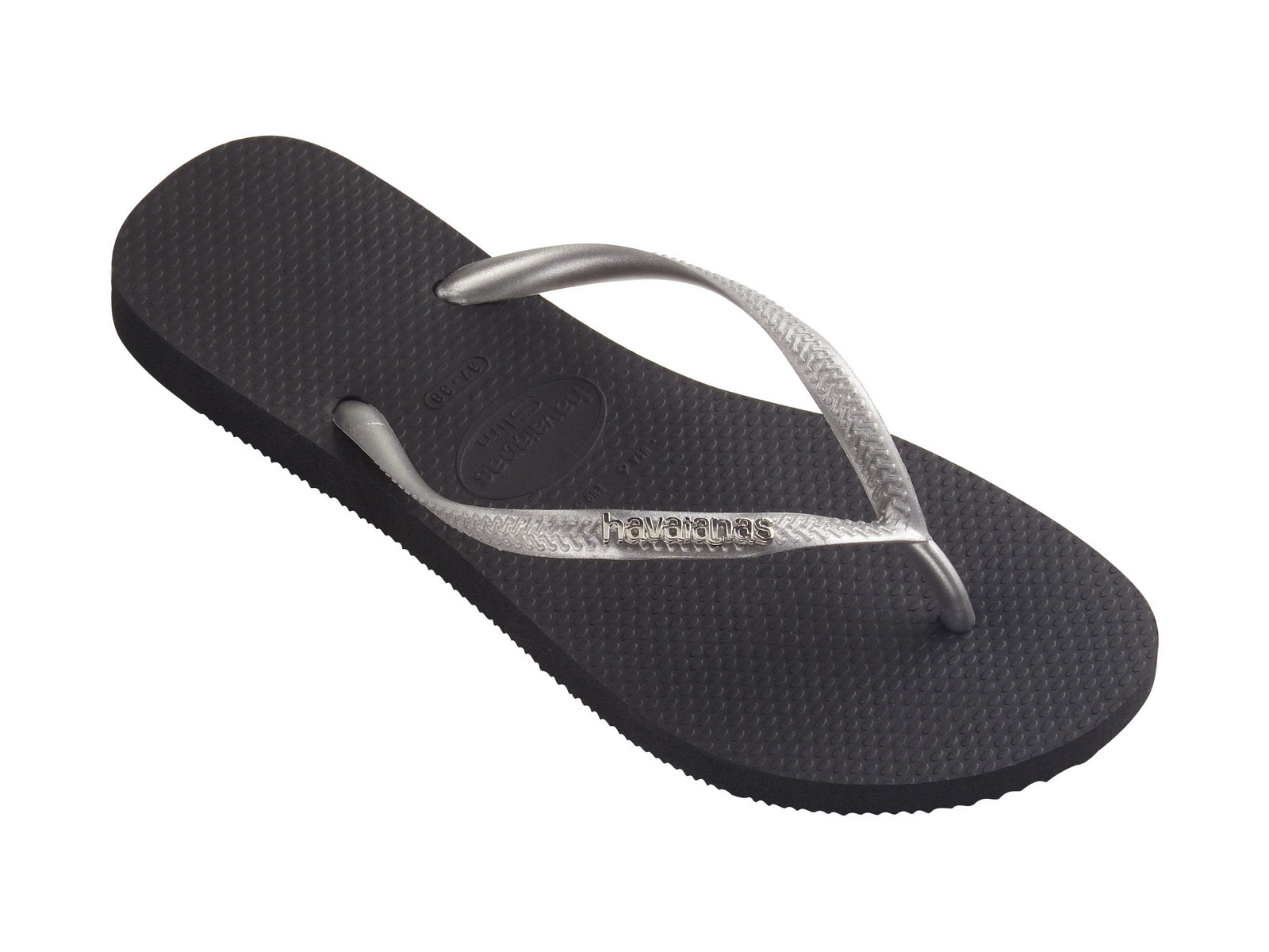 Havaianas Flip-flops - Slim Logo Metallic Black-silver