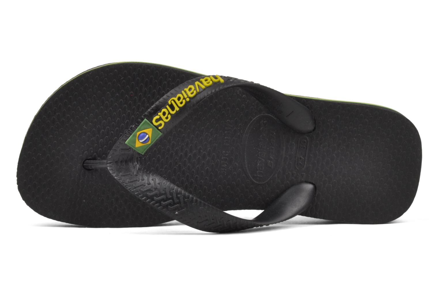 Havaianas Authentic Brazil Brasil Logo Black. Unisex Flip Flops 