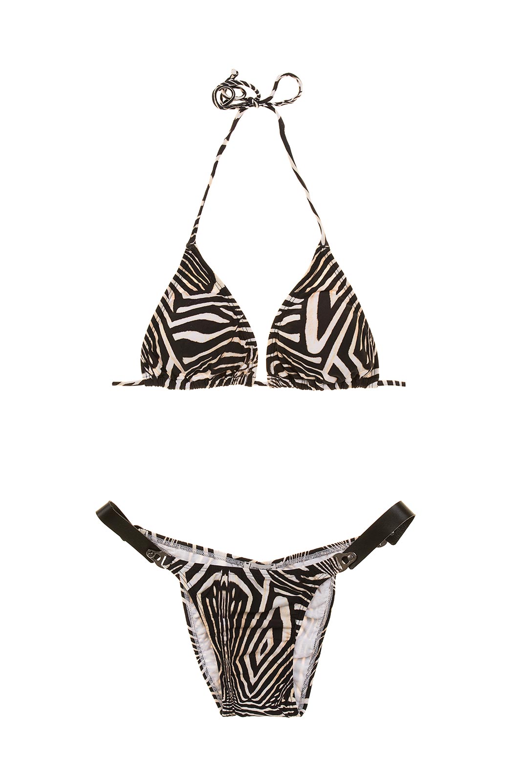 Lenny Niemeyer Brazilian Bikini - Long Halter Leather Bikini Zebra