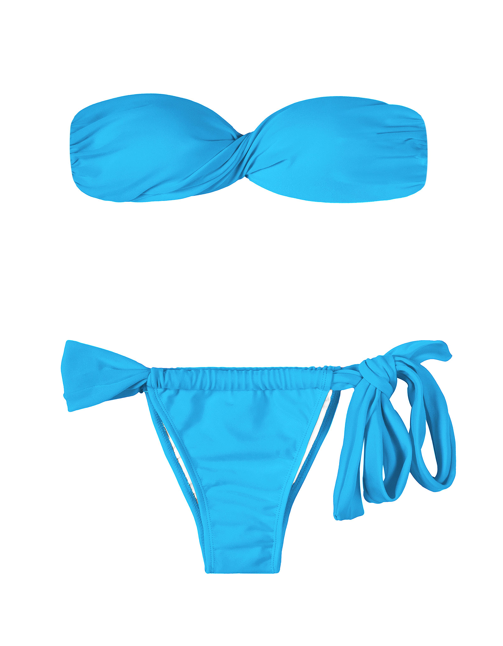 Rio De Sol Bikini Fascia Blu E Slip Originale Blue Torcido Lace