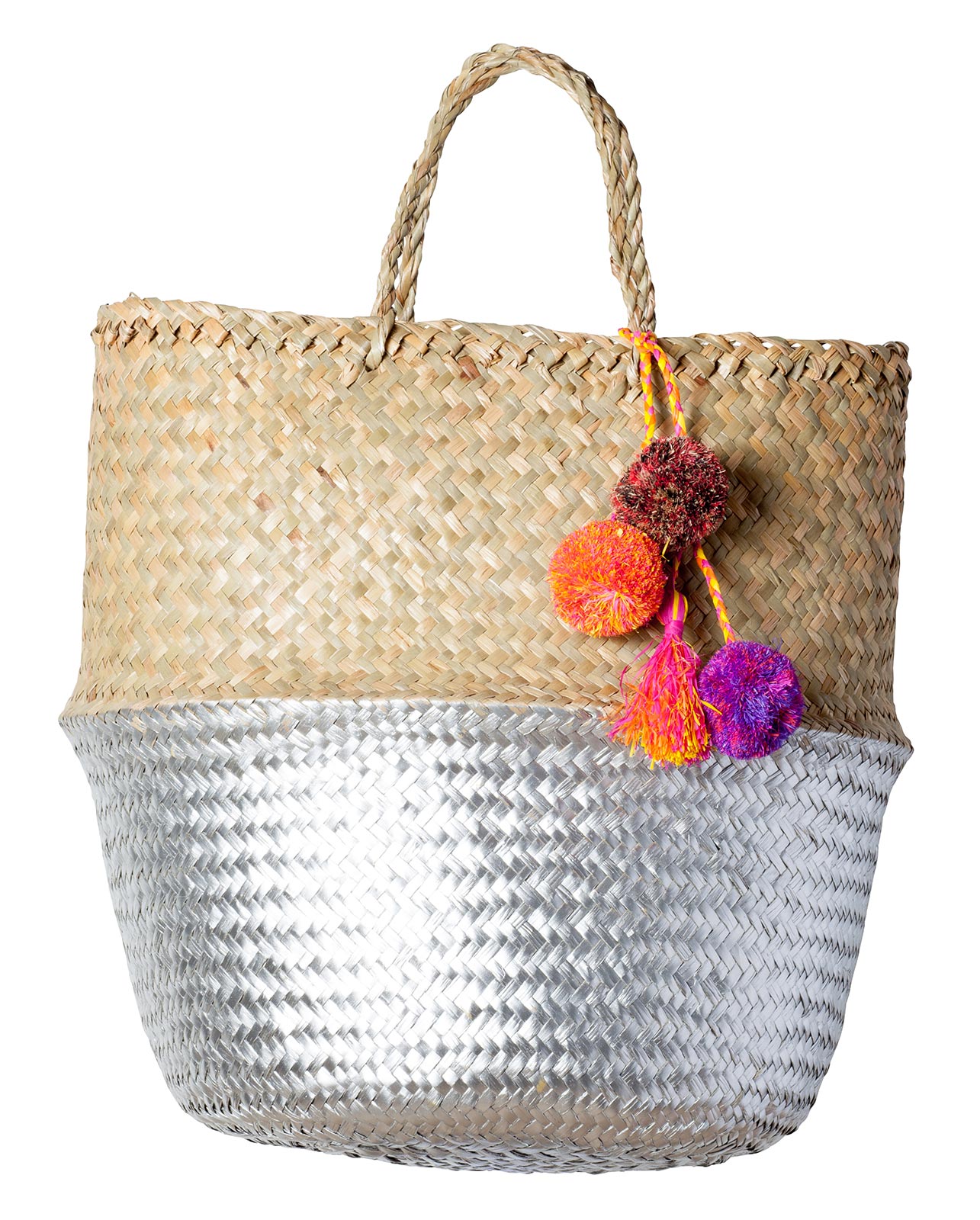 silver woven bag