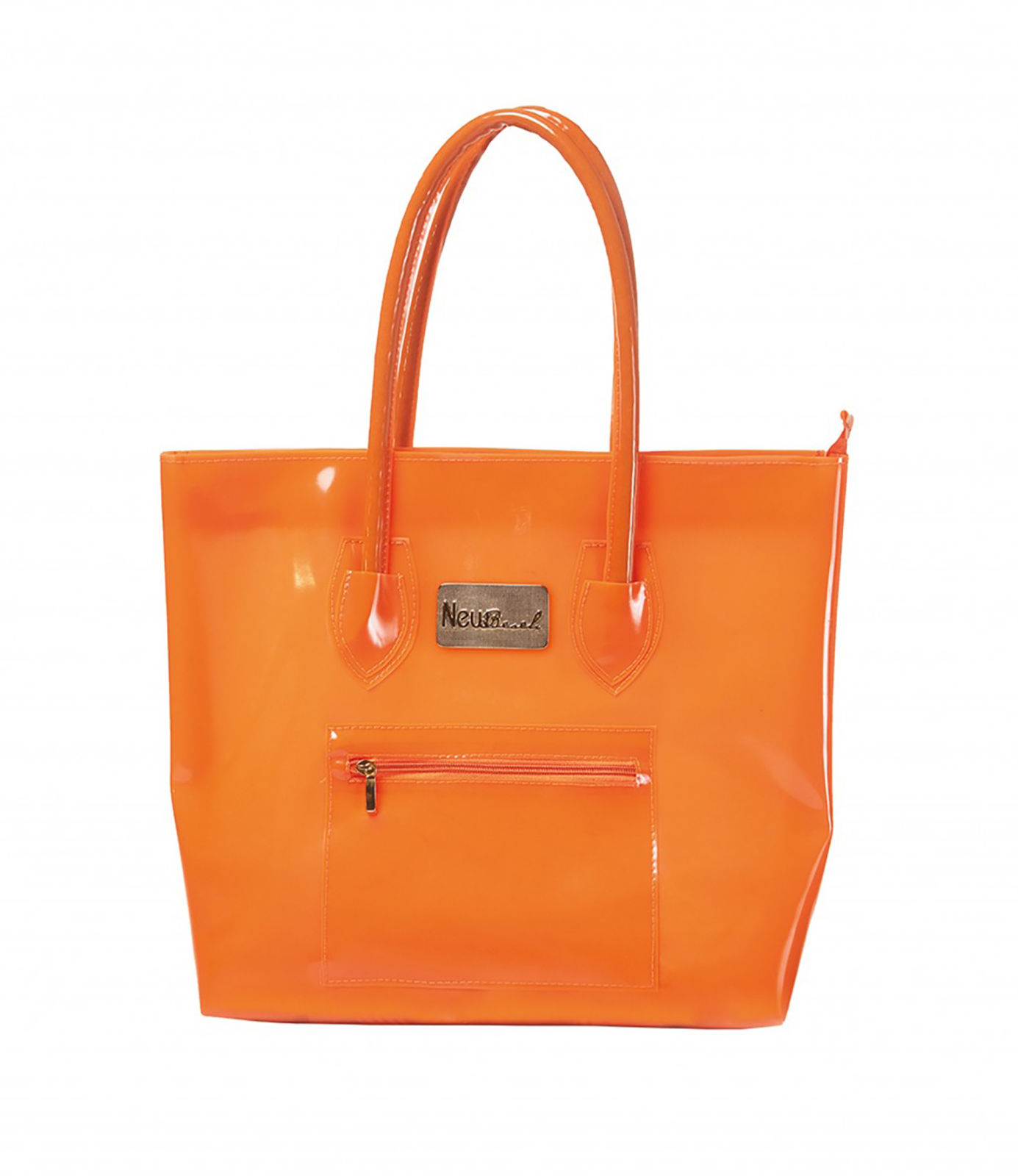 Orange Silicone Beach Bag With Zipped Pocket - Bolsa New Beach Com ...
