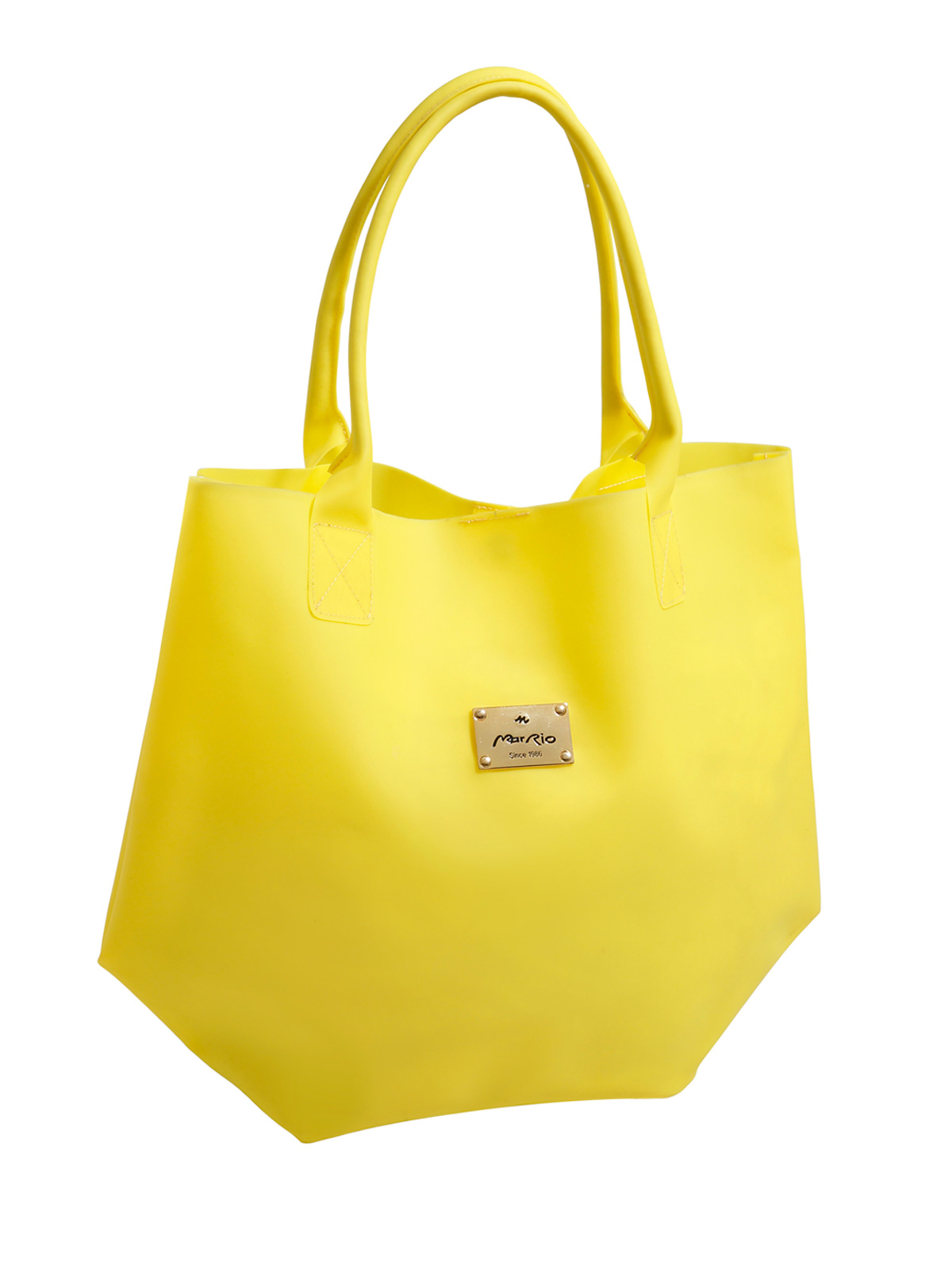 Plain Yellow Tote Bag In A Silicone Type Material - Easy Yellow