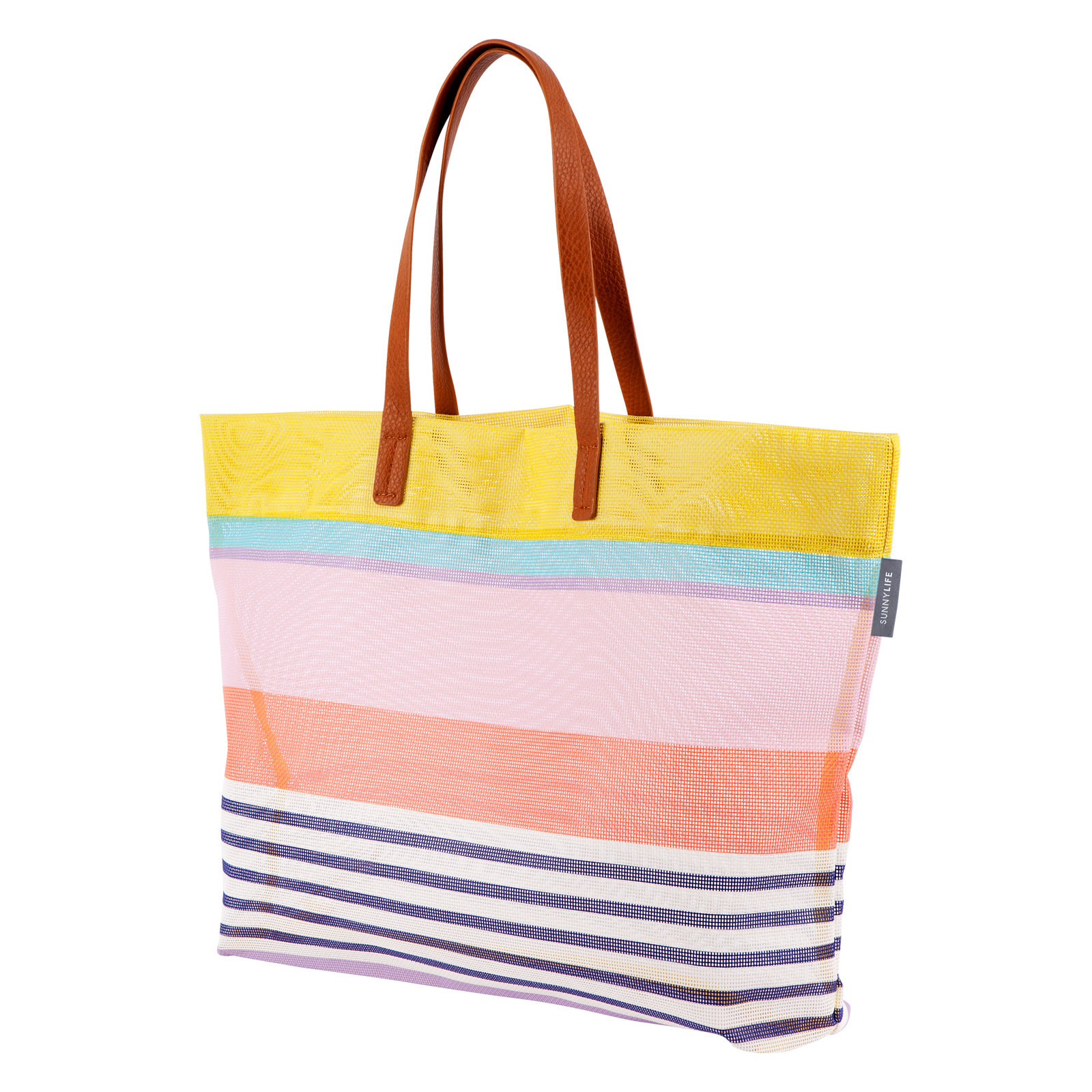 Sunnylife Multicoloured Stripe Printed Beach Bag - Tote Havana