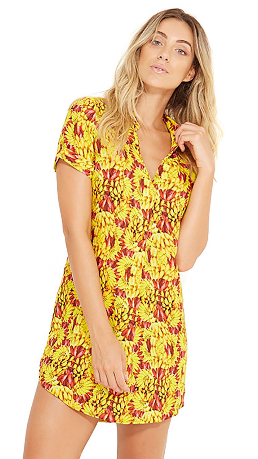 Maxi Dresses Banana Print Shirt Beach Dress  Naomi Banana Da Terra