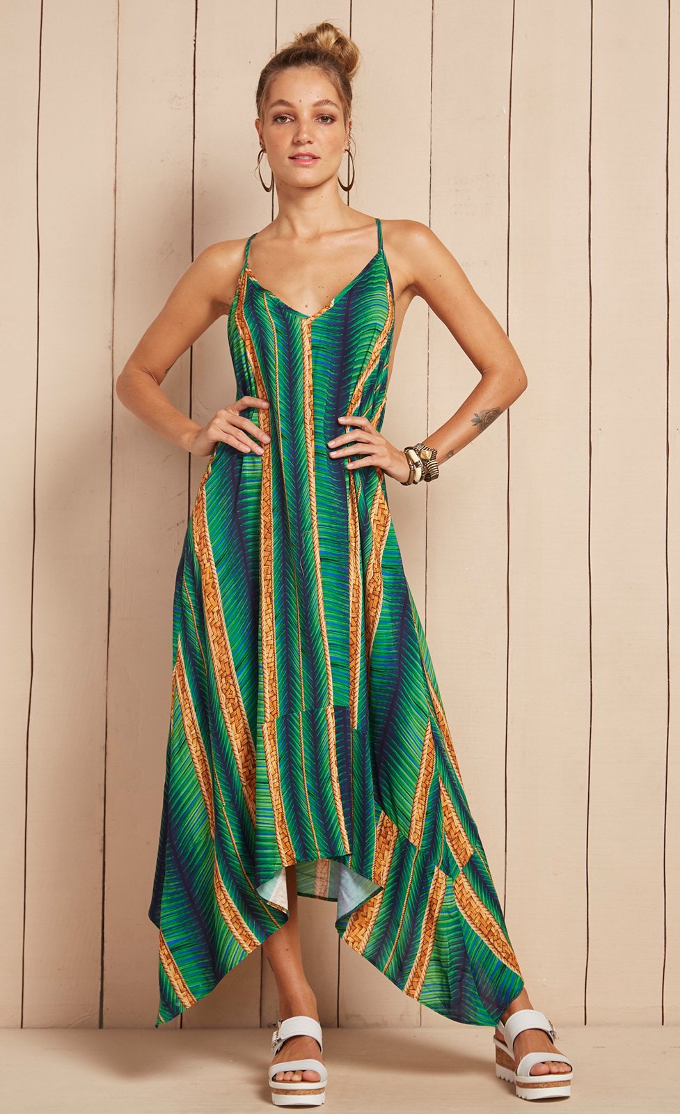 Dress Long Green Beach Dress With Straps  Vestido Bali