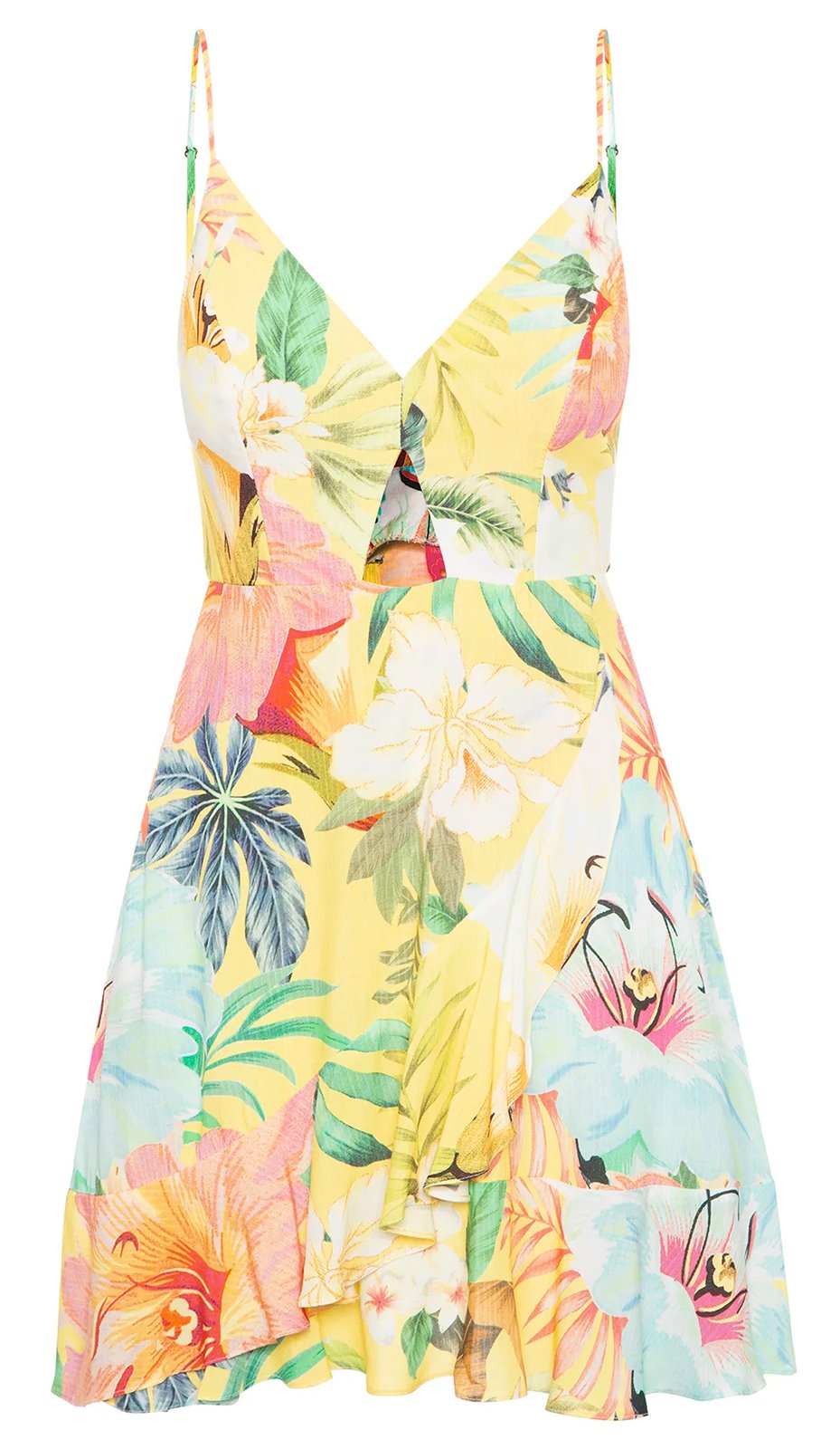Pastel Floral Short Beach Dress With Cutout - Vestido Curto Filipinas ...