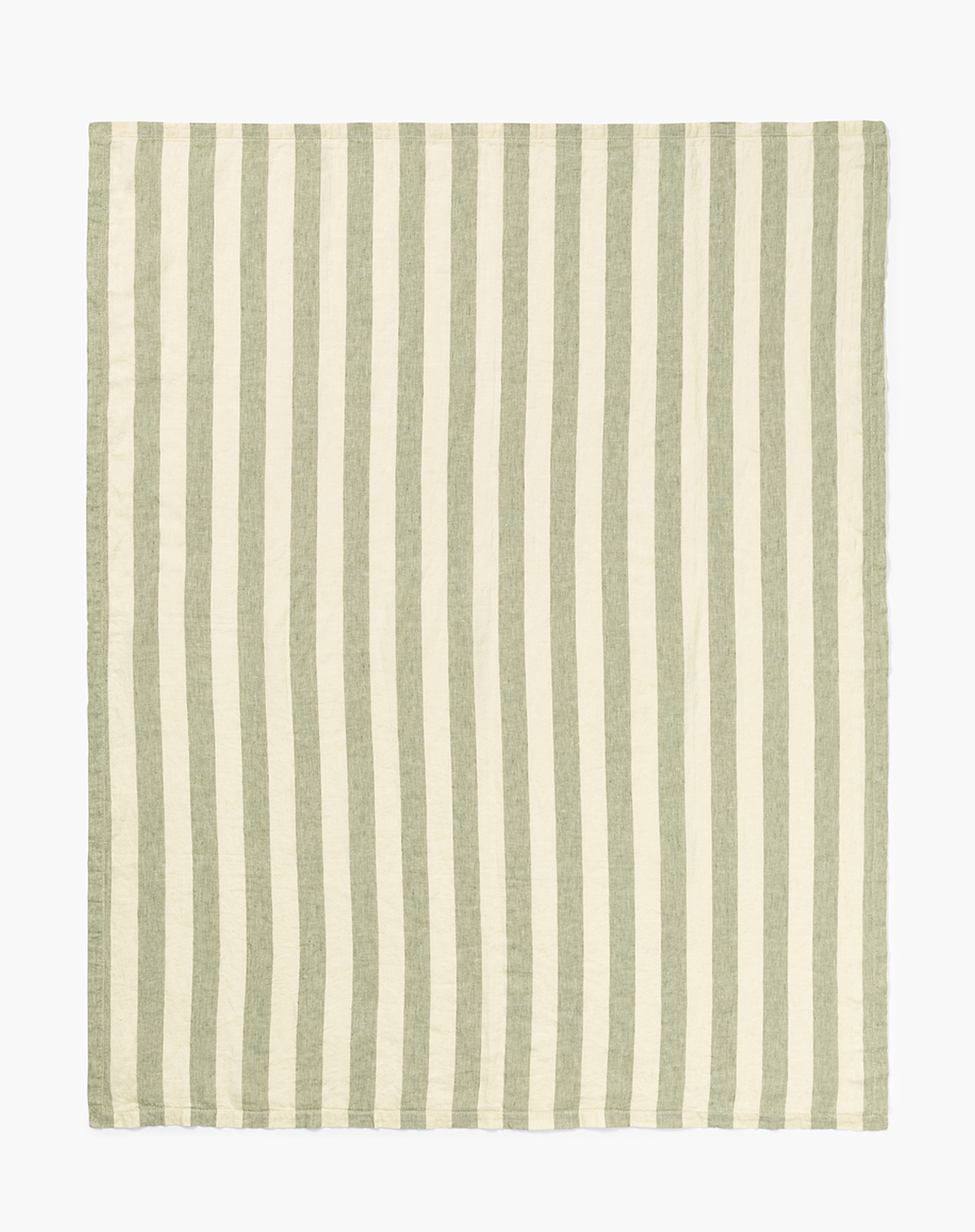 Linen Beach Towel Thin Stripe Green Bay And Off White