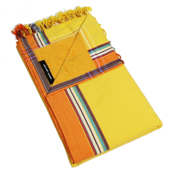 Towels Yellow Reversible Pareo And Beach Towel - Kikoy Ibiza