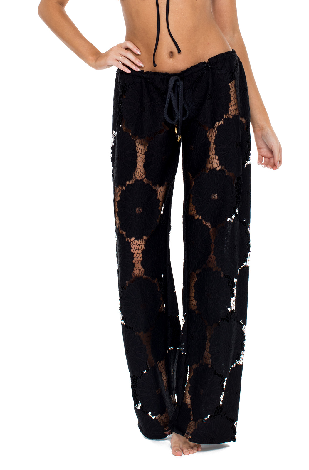 black beach trousers