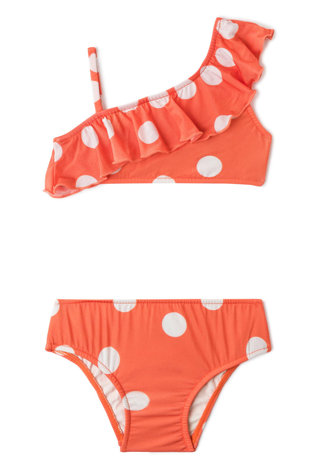 Bikini Set For A Girl - Orange In White Polska Dots - Ombro So Pop ...