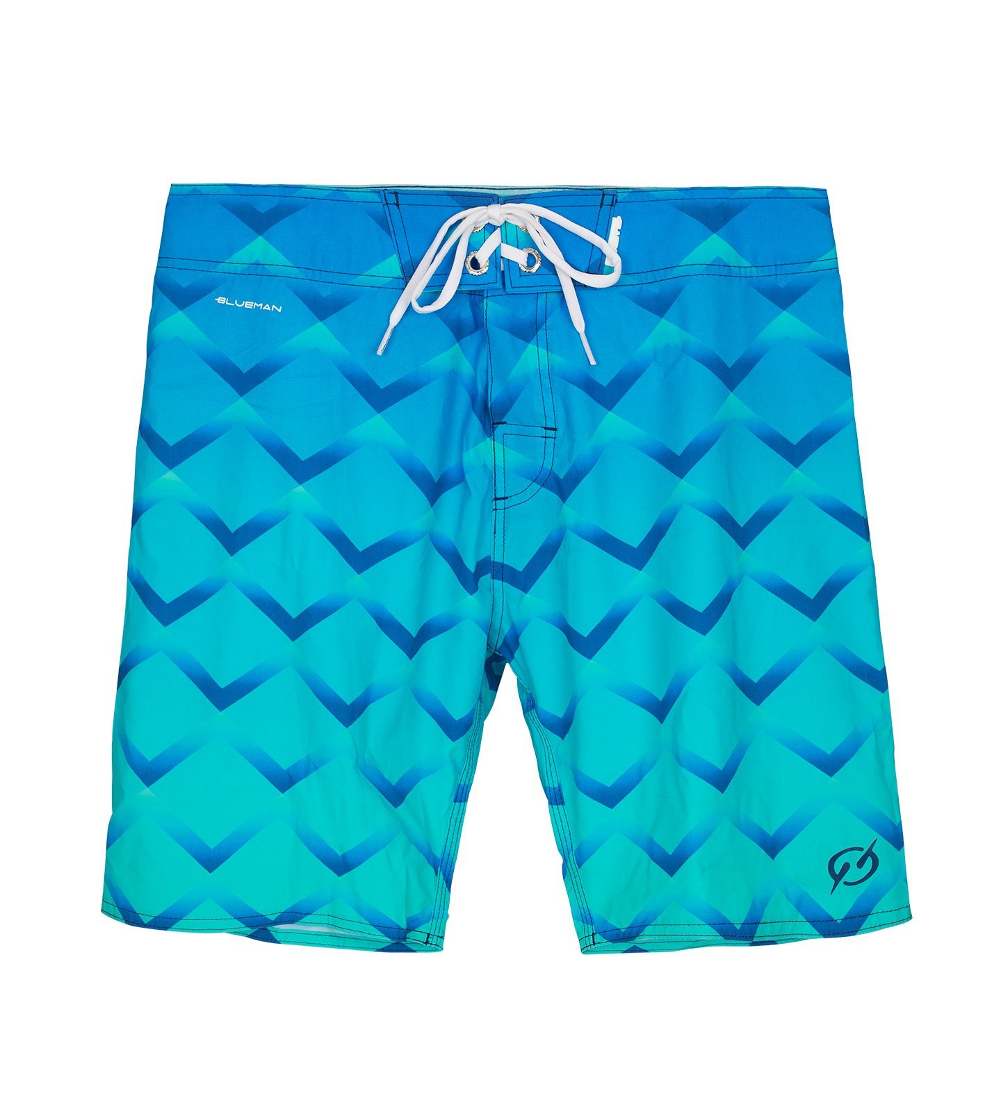 Swim Shorts Geometric Pattern Over blended Shades Of Blue - Mid Osorno ...