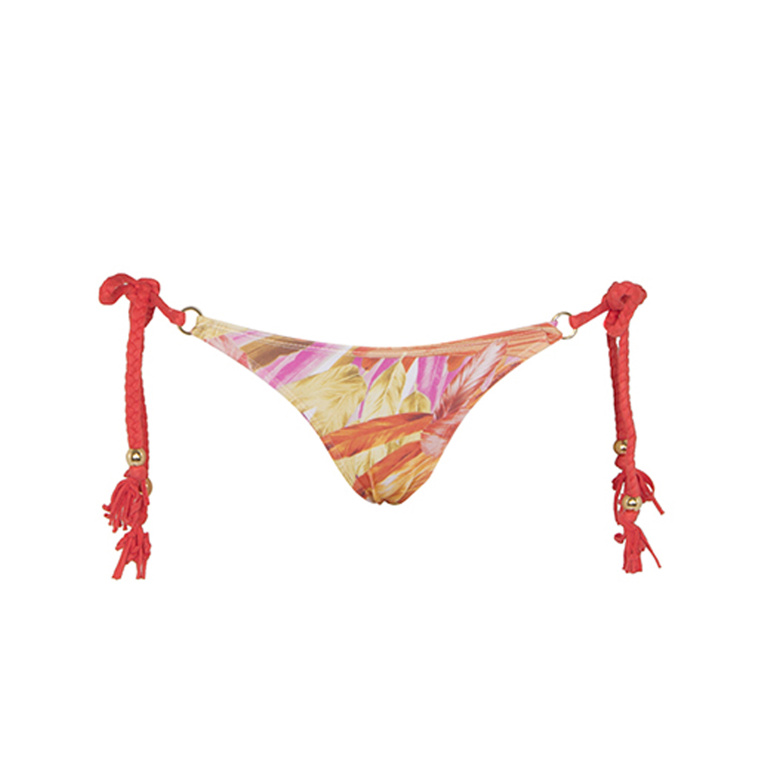 Colourful Feather-printed Brazilian Swimsuit Bottom - Calcinha Clara ...