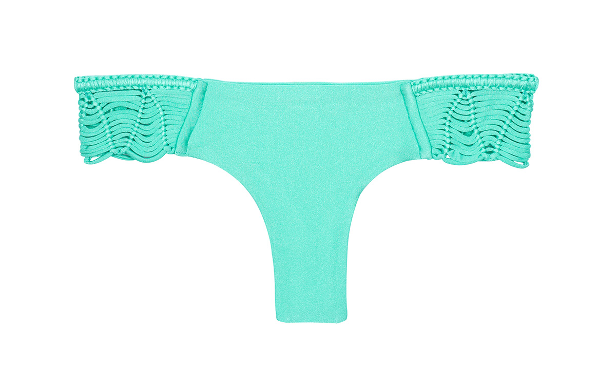 Luli Fama Thong Bikini Bottom Calcinha Pineapple Aquamarine 