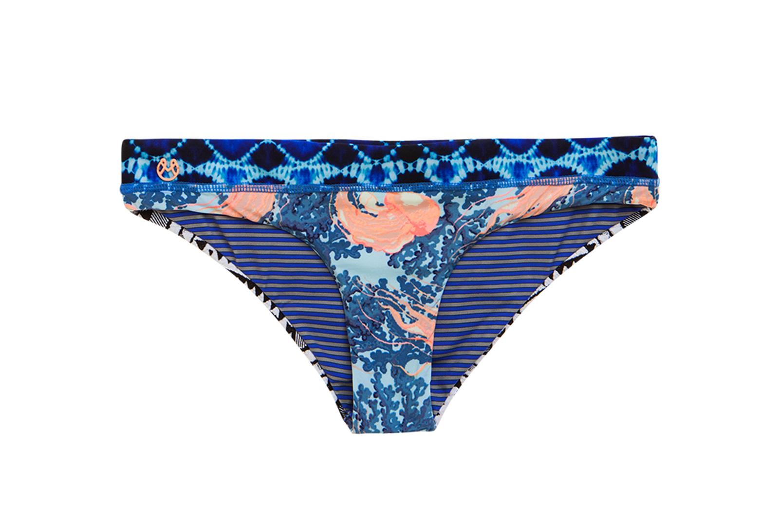 Maaji Swimsuit Bottom In Mixed Blue Prints - Calcinha Funky Jellies