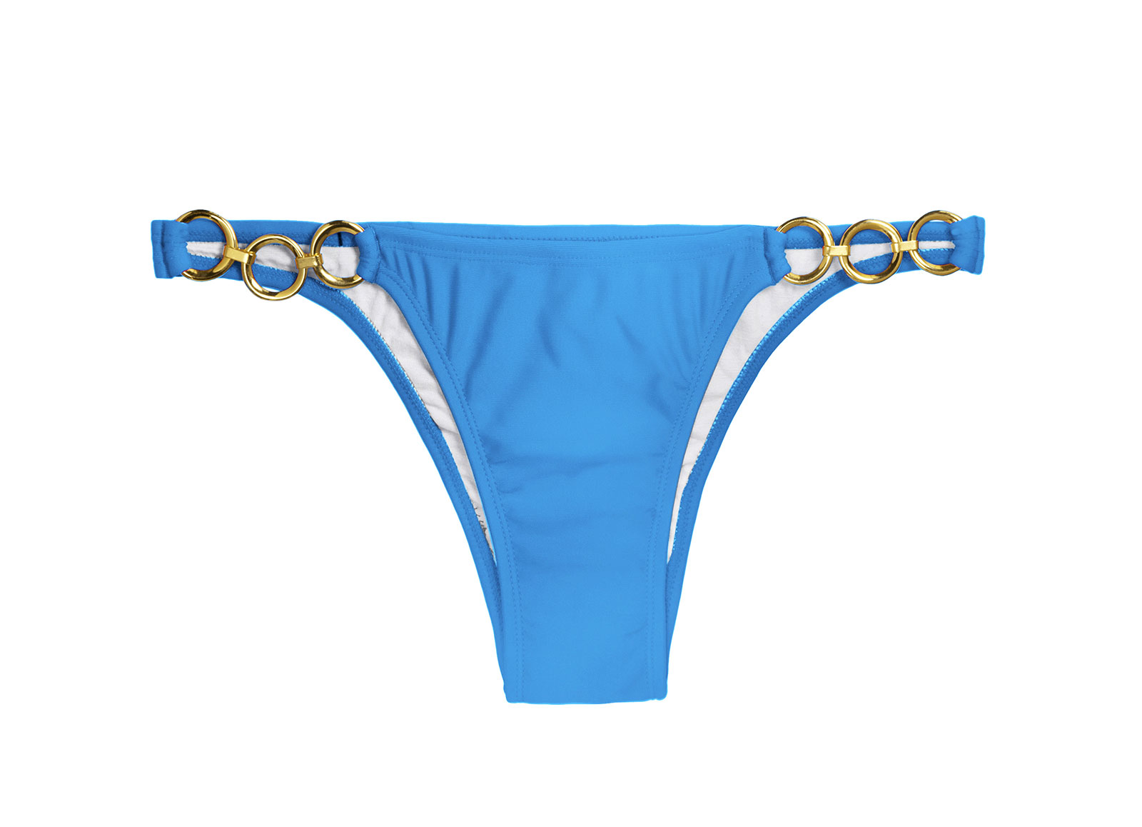 Bikini Bottoms Blue Swimsuit Bottom With Rings - Blue Trio