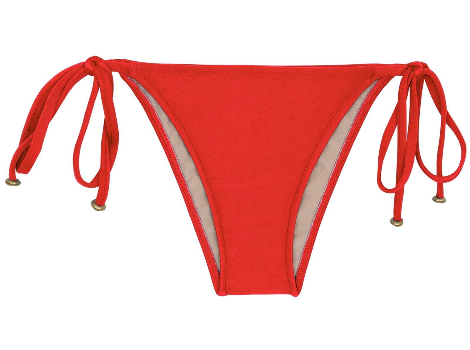 Red Side-tie Brazilian Bikini Bottom 