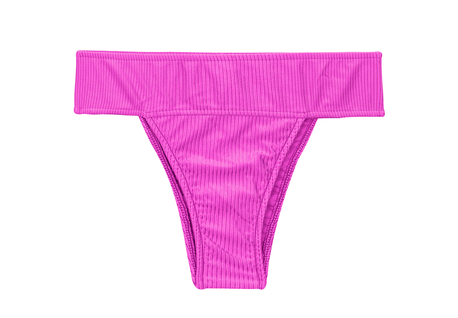 Wide Waist Textured Magenta Pink Bikini Bottom Bottom Eden Pink Rio 