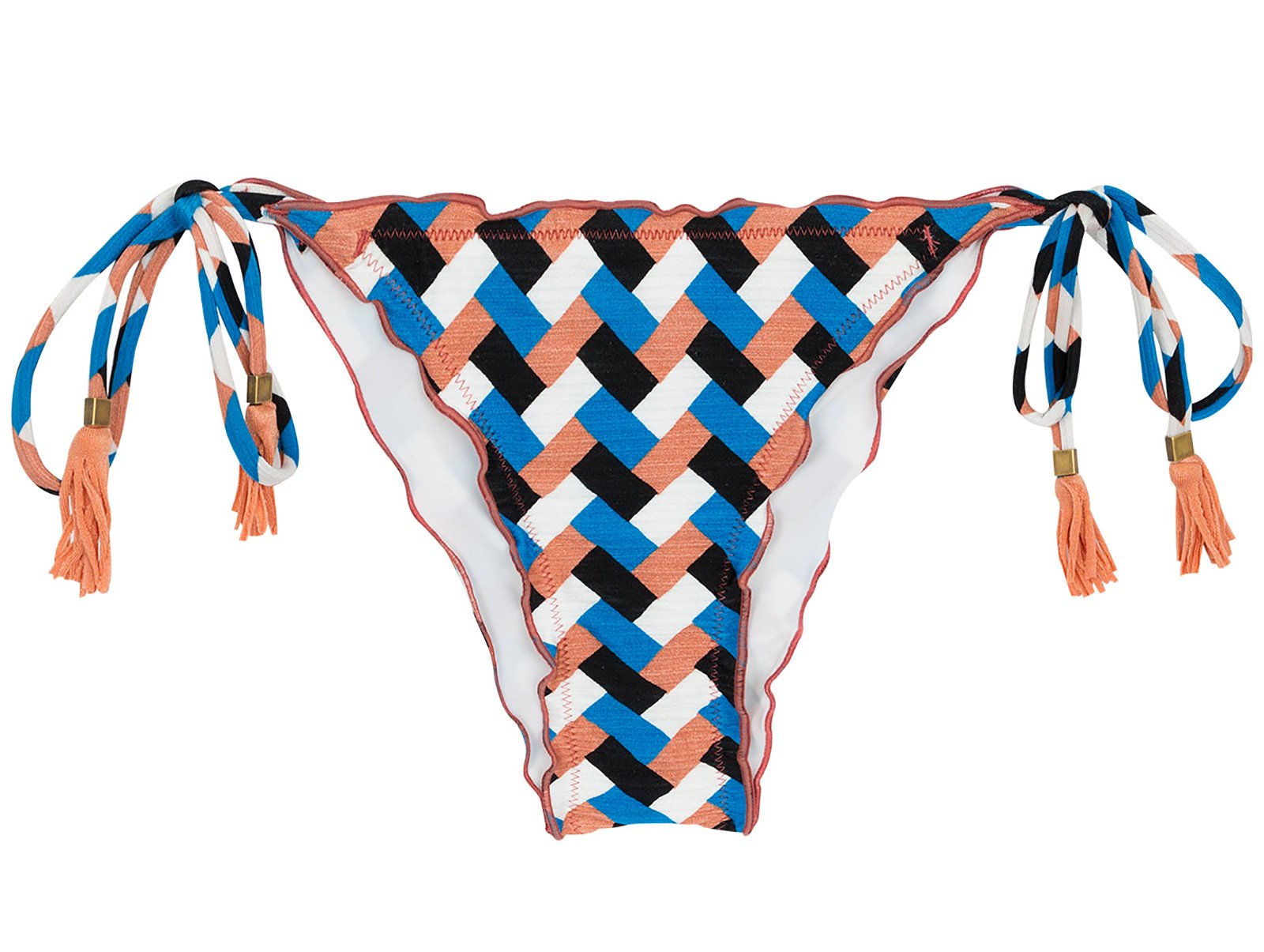 Geometric Print Side-tie Bikini Bottom - Bottom Geometric Frufru - Rio ...