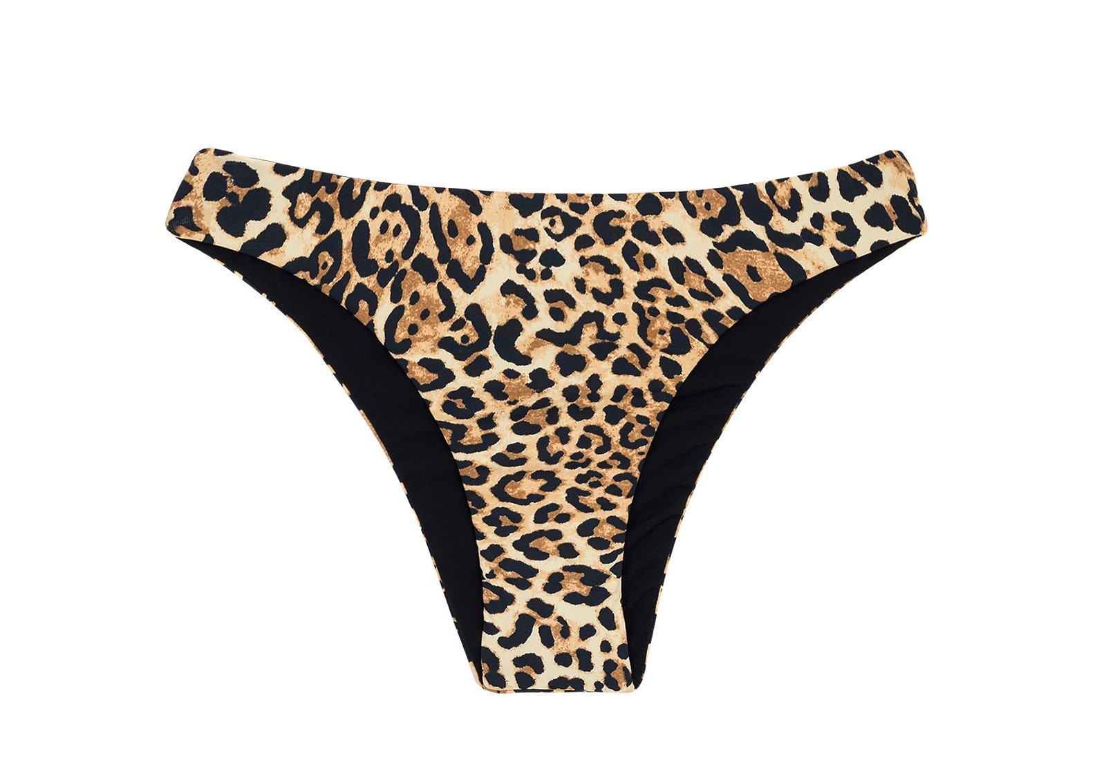 Fixed Leopard Print Bikini Bottom Bottom Leopardo Black Babado Rio