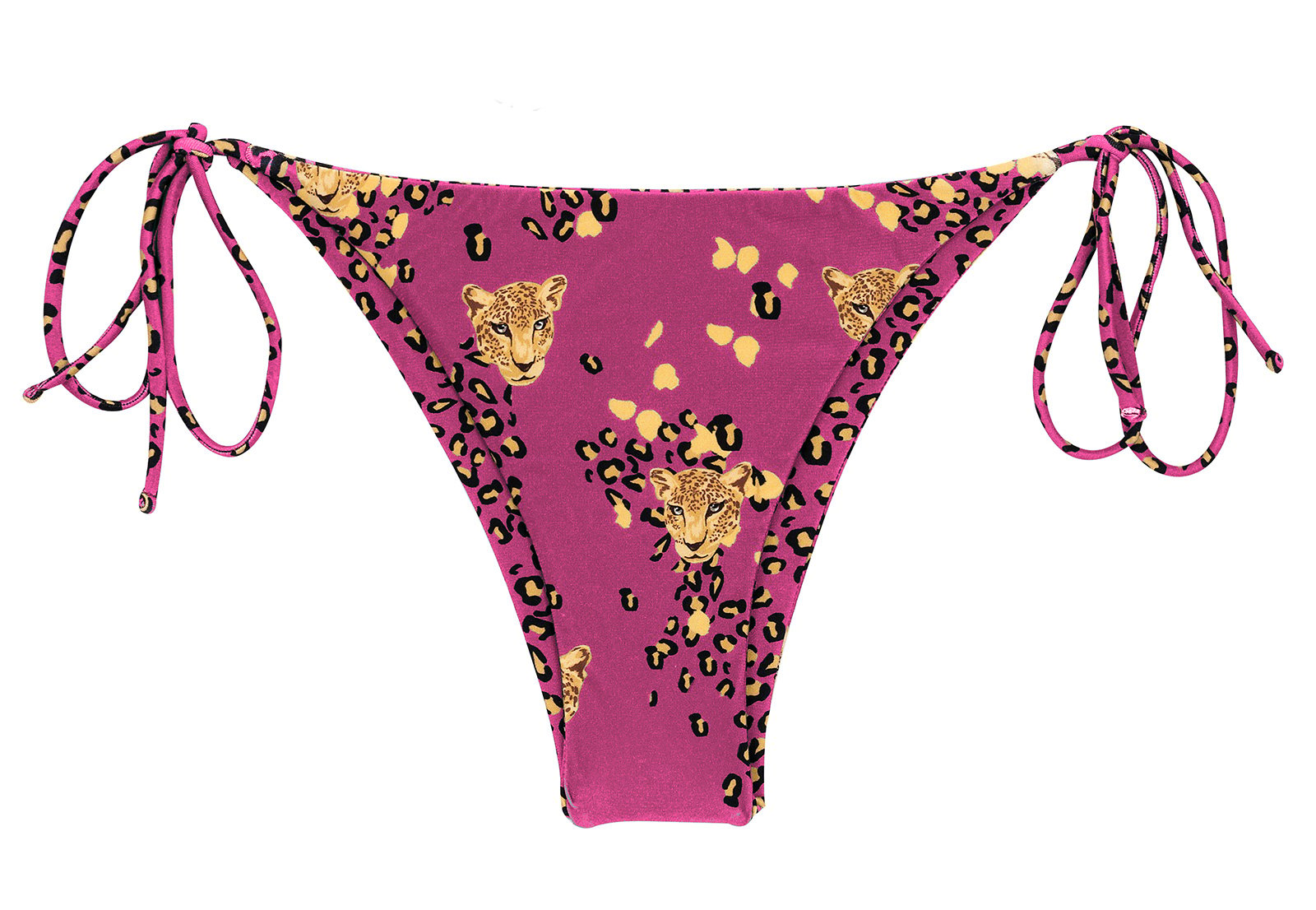 Pink Leopard Print Brazilian Bikini Bottom - Bottom Roar-pink Ibiza ...