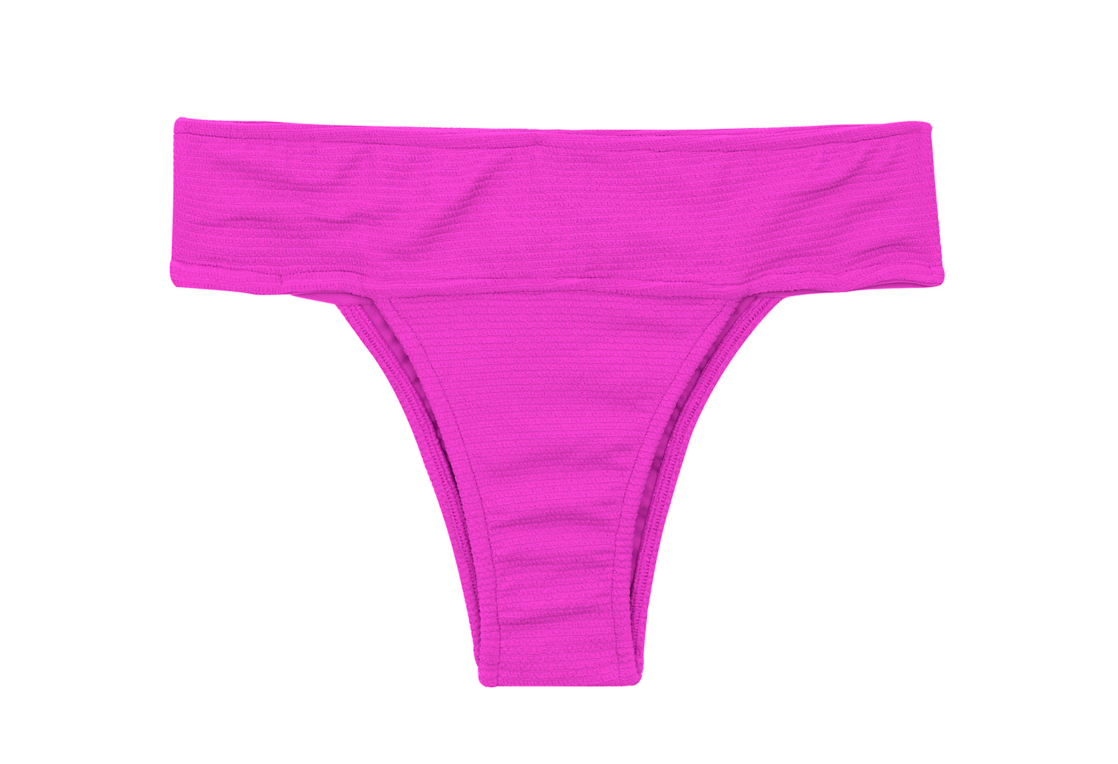 Plain Magenta Pink Wide Waist Fixed Bikini Bottom - Bottom St-tropez ...