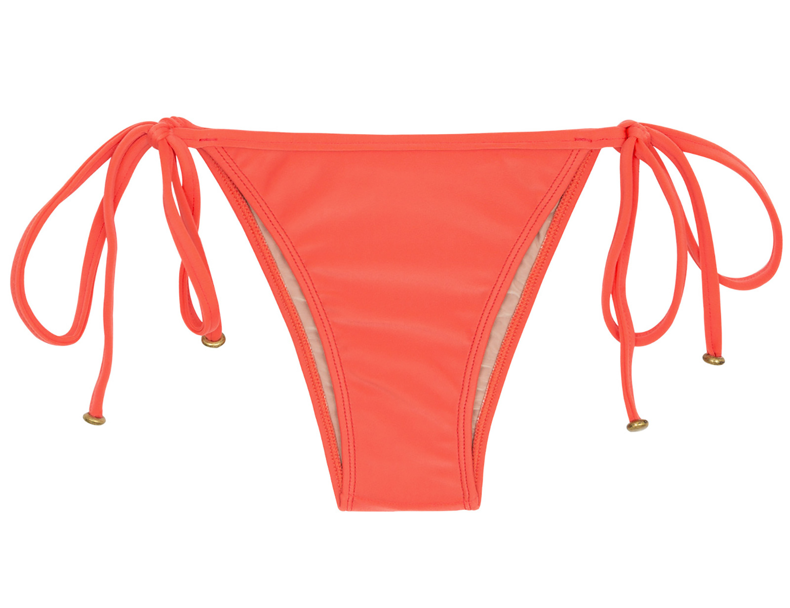 Salmon Pink Side Tie Brazilian Bikini Bottom Bottom Tabata Tri Rio 