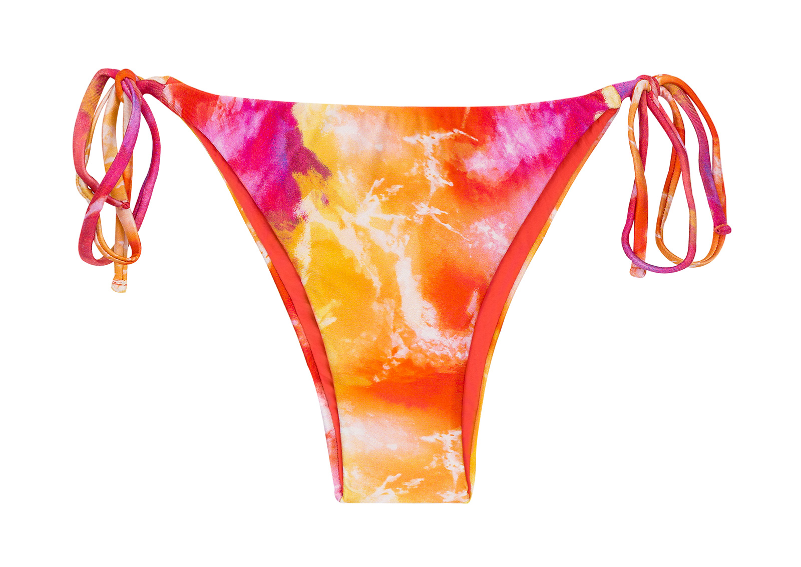 Tie Dye Red Orange Side Tie Bikini Bottom Bottom Tiedye Red Ibiza Rio De Sol