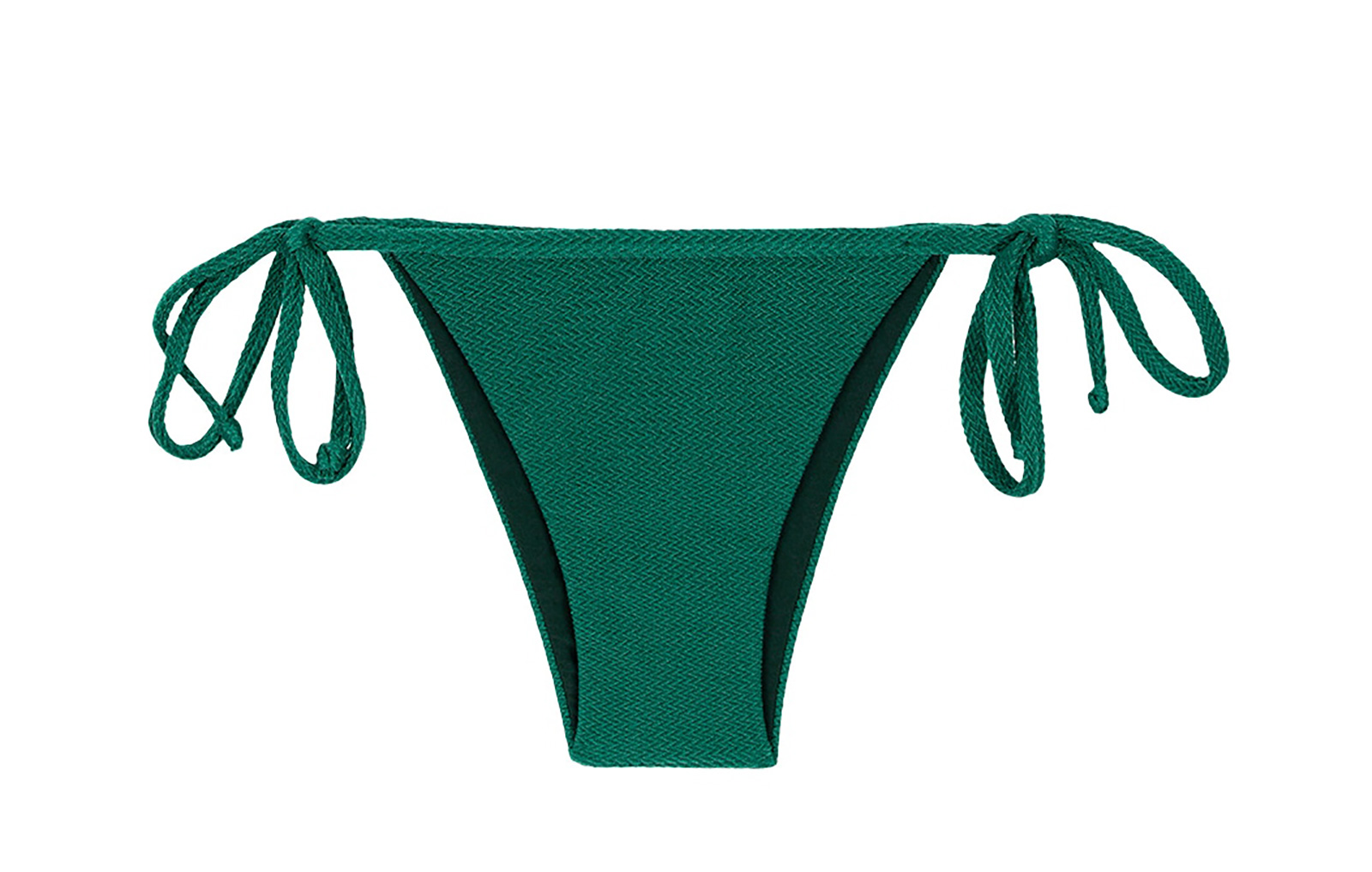 Textured Green Tie-side Thong Bottoms - Calcinha Duna Green Detail ...