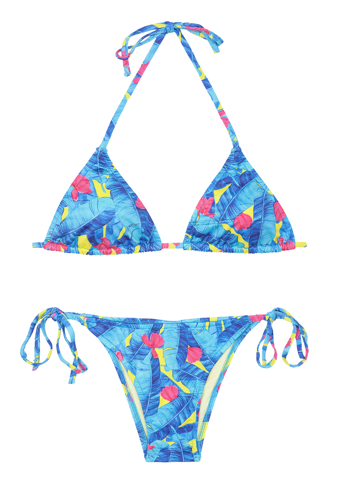 Blue Brazilian Bikini With Fluorescent Coloured Details Flash Hula