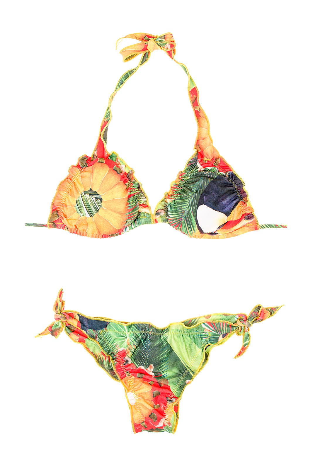 Maryssil Tropical Triangle Bikini With Wavy Edges - Caju