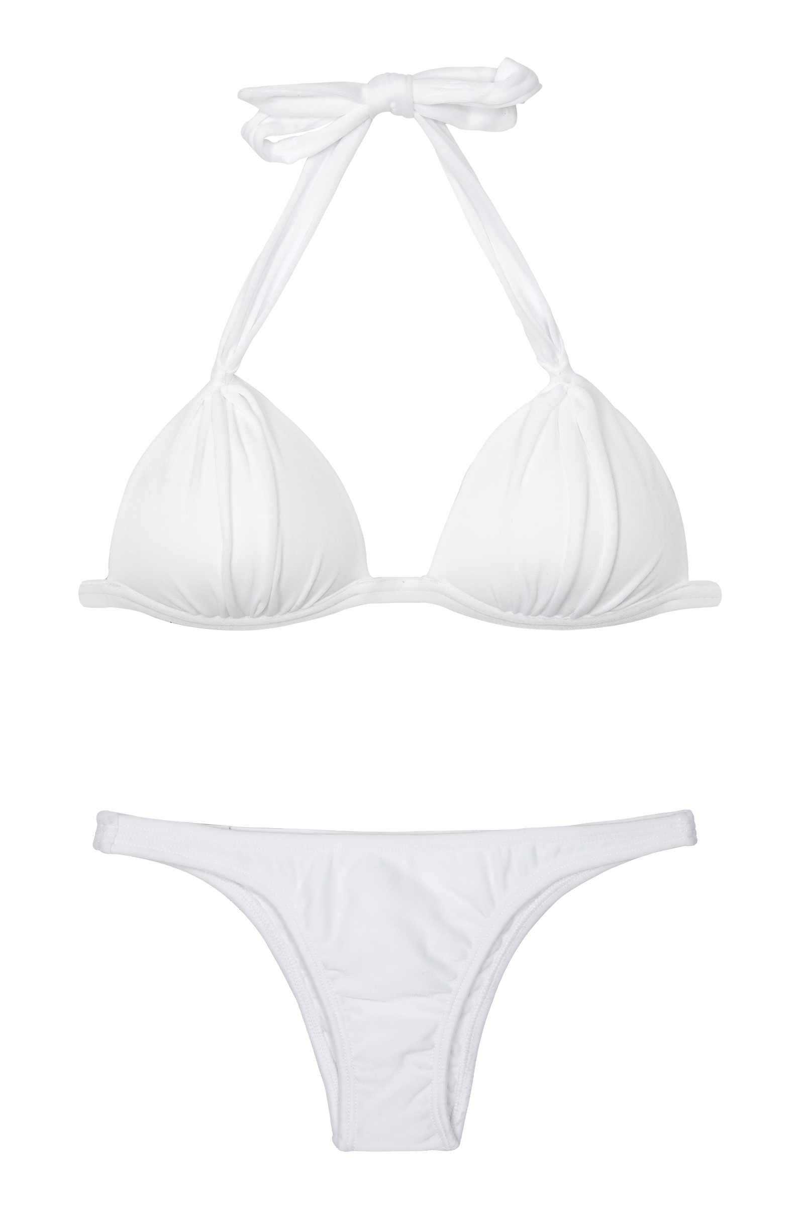 Two Piece Swimwear White Padded Triangle Swimsuit - Branco Fixo Basic