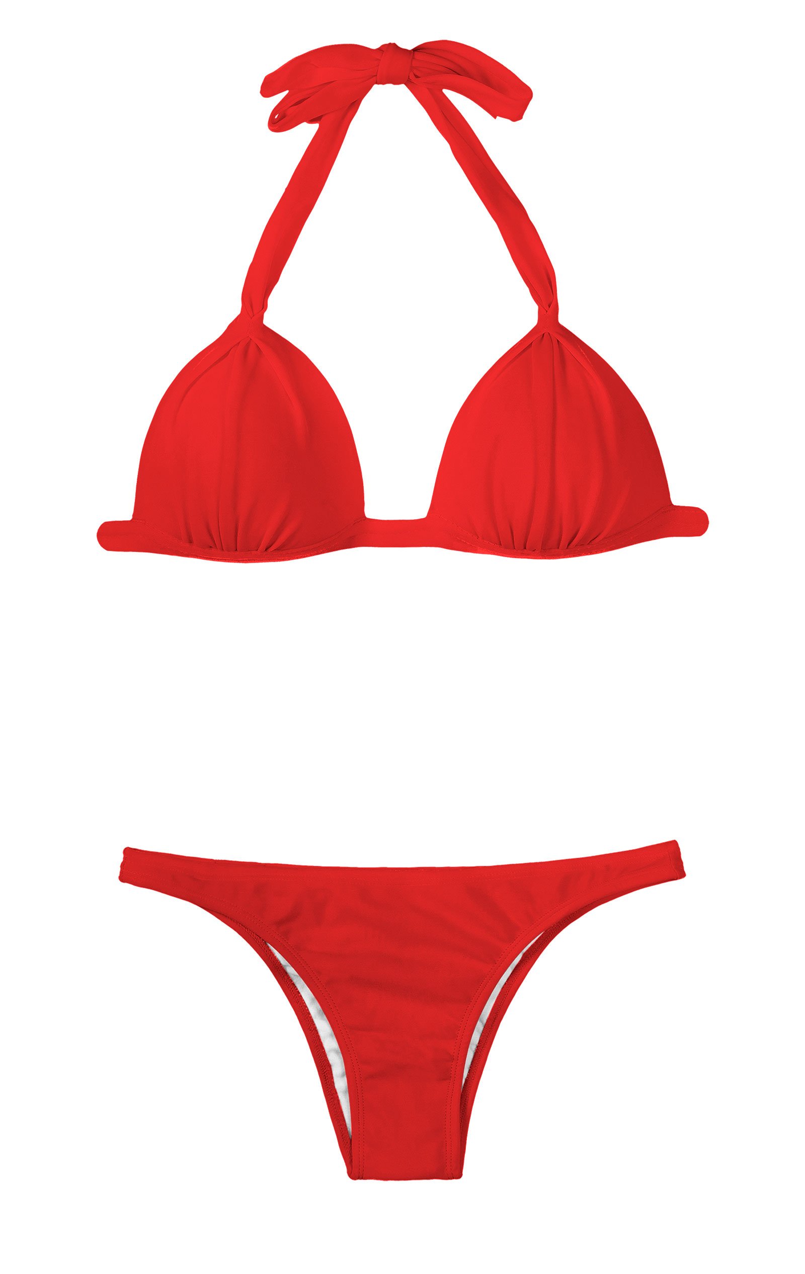 Rio de Sol Red Padded Triangle Bikini - Red Fixo Basic