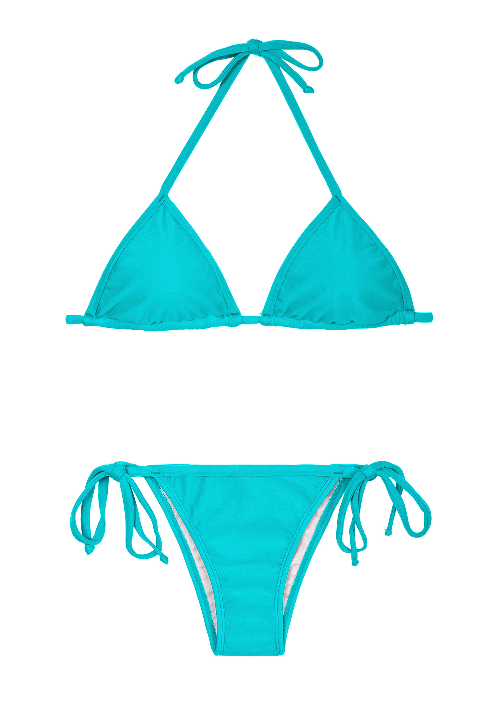A Blue Brazilian Tie Bikini With A Sliding Triangle - Tahiti Cort Lacinho