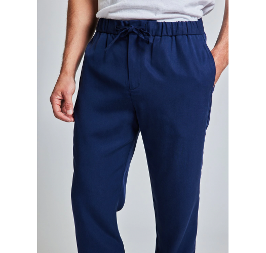 Chino type navy blue summer trousers  - CHINO SPORT BLOCK NAVY BLUE