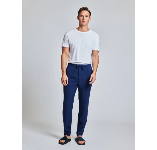 Chino type navy blue summer trousers  - CHINO SPORT BLOCK NAVY BLUE