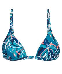 Blue and pink printed triangle top with straight straps - TOP LILLY TRI FIXO