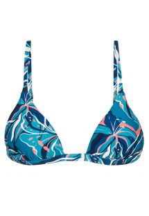 Trójkątny top do bikini z niebiesko-różowym nadrukiem - TOP LILLY TRI FIXO
