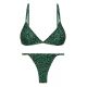 Bikini fisso brasiliano verde con strisce fianchi sottili e stampa leopardo - SET ROAR-GREEN TRI-FIXO CALIFORNIA