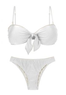SET SHIMMER-WHITE BANDEAU-KNOT ESSENTIAL
